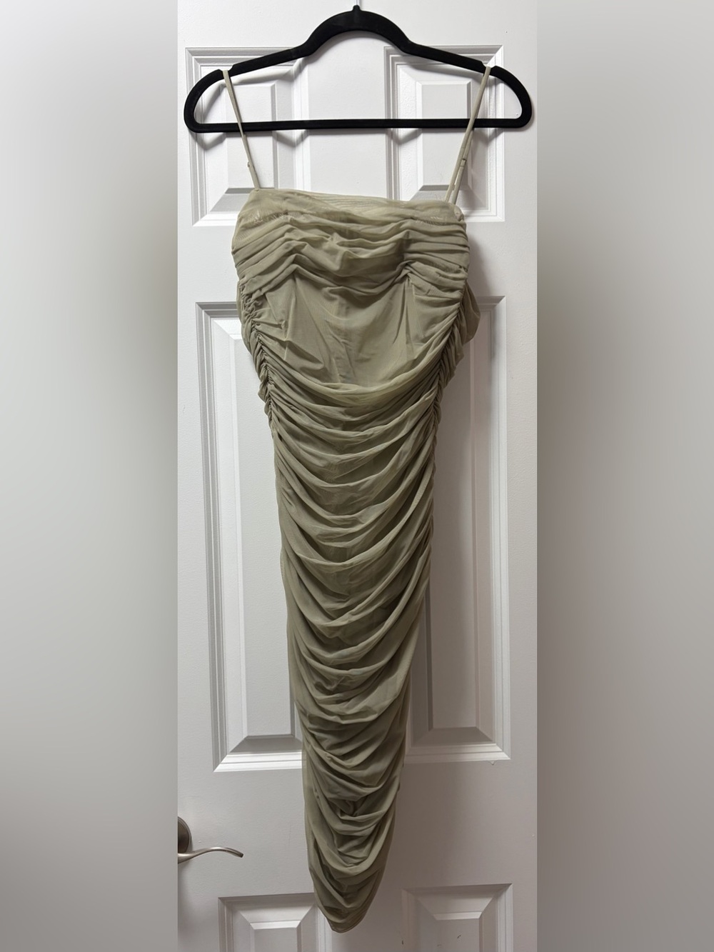 Babaton Olive Mesh Maxi Skirt